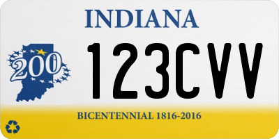 IN license plate 123CVV