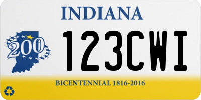 IN license plate 123CWI