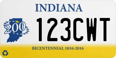 IN license plate 123CWT