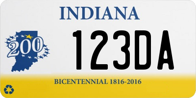 IN license plate 123DA