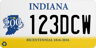 IN license plate 123DCW