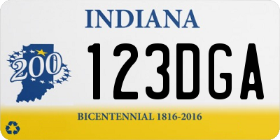 IN license plate 123DGA