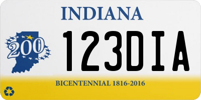 IN license plate 123DIA