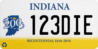 IN license plate 123DIE