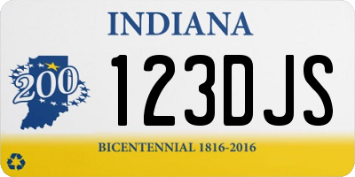 IN license plate 123DJS