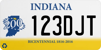 IN license plate 123DJT