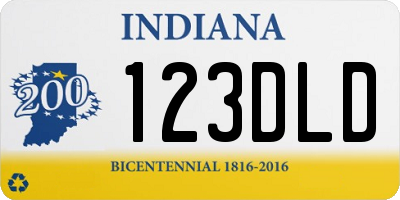 IN license plate 123DLD