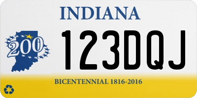 IN license plate 123DQJ