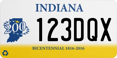 IN license plate 123DQX