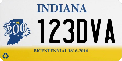 IN license plate 123DVA