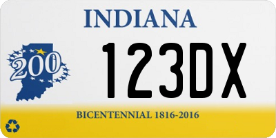 IN license plate 123DX