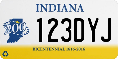 IN license plate 123DYJ