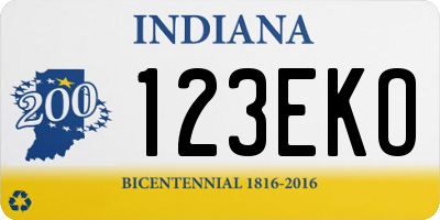 IN license plate 123EKO