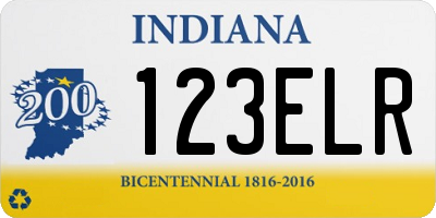 IN license plate 123ELR