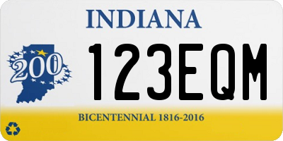 IN license plate 123EQM
