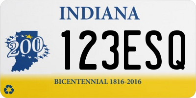 IN license plate 123ESQ