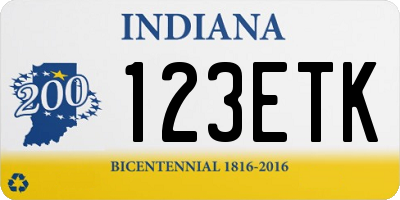 IN license plate 123ETK