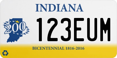 IN license plate 123EUM