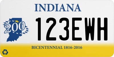 IN license plate 123EWH