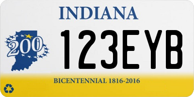 IN license plate 123EYB