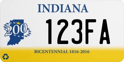 IN license plate 123FA