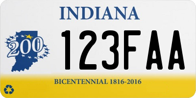 IN license plate 123FAA