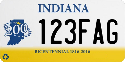 IN license plate 123FAG