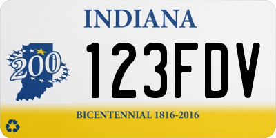IN license plate 123FDV