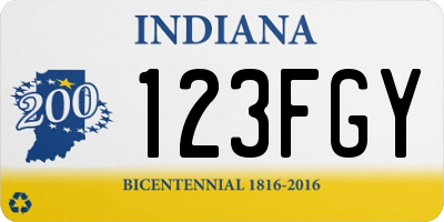 IN license plate 123FGY