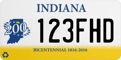 IN license plate 123FHD