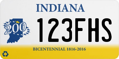 IN license plate 123FHS