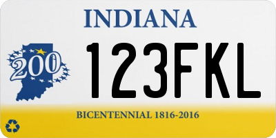 IN license plate 123FKL