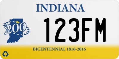 IN license plate 123FM