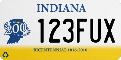 IN license plate 123FUX