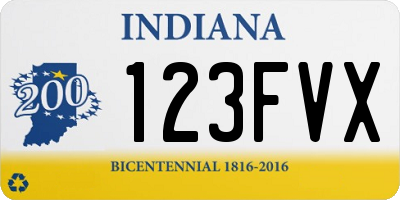IN license plate 123FVX