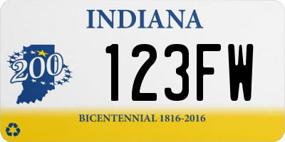 IN license plate 123FW