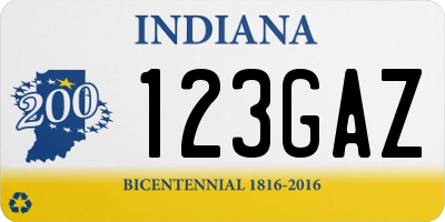 IN license plate 123GAZ