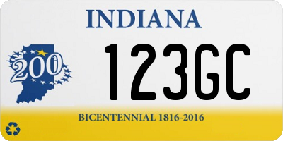 IN license plate 123GC