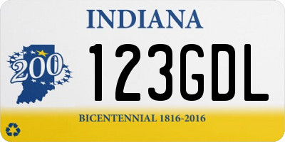 IN license plate 123GDL
