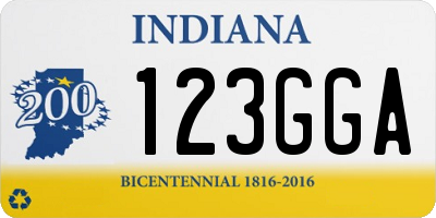 IN license plate 123GGA