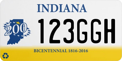 IN license plate 123GGH