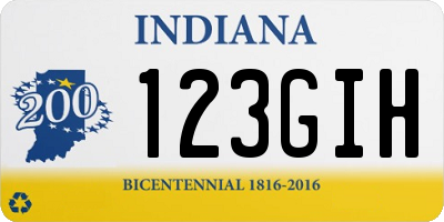 IN license plate 123GIH