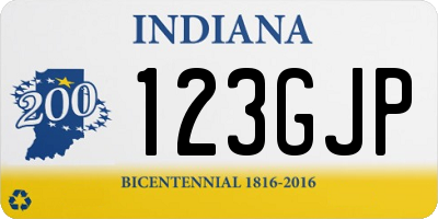 IN license plate 123GJP