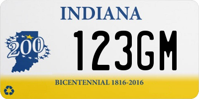 IN license plate 123GM