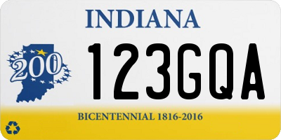 IN license plate 123GQA