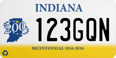 IN license plate 123GQN