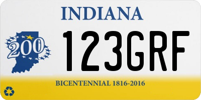 IN license plate 123GRF
