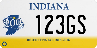 IN license plate 123GS