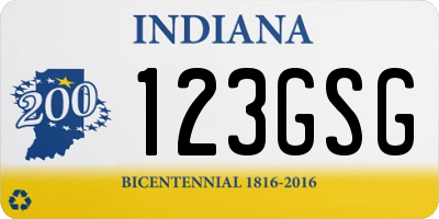 IN license plate 123GSG