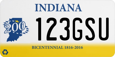 IN license plate 123GSU